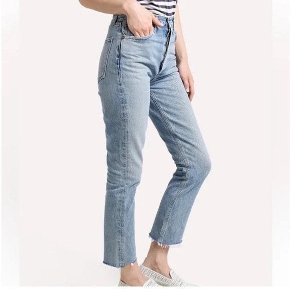 Agolde Riley High Rise Straight Crop - Picture 2 of 7